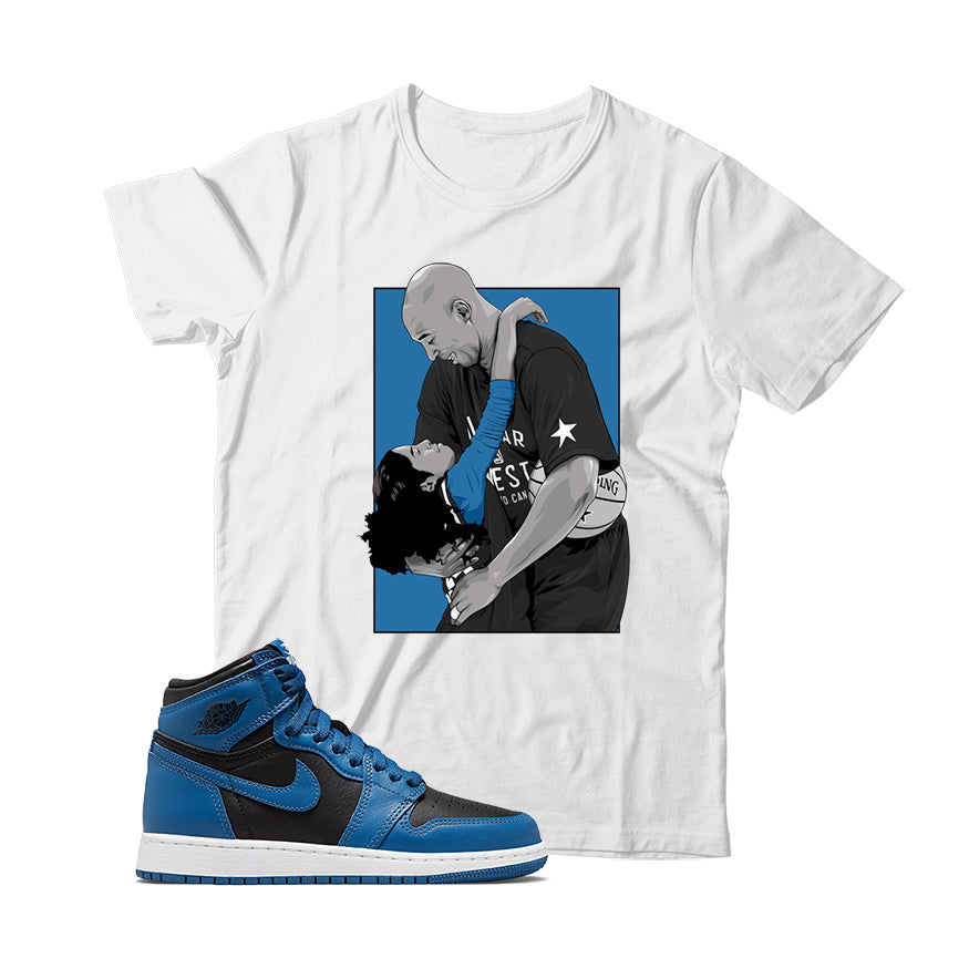 Jordan 1 Dark Marina Blue shirt