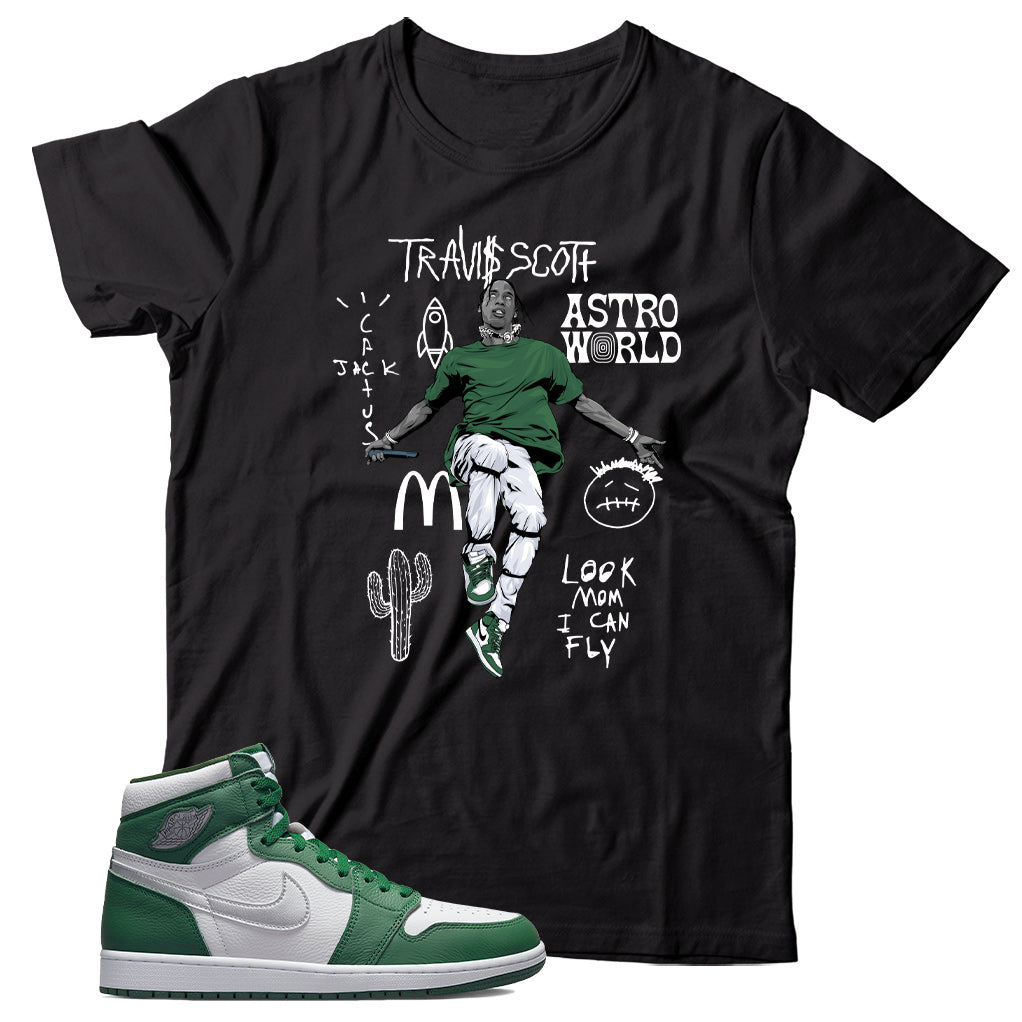Jordan 1 Gorge Green shirt