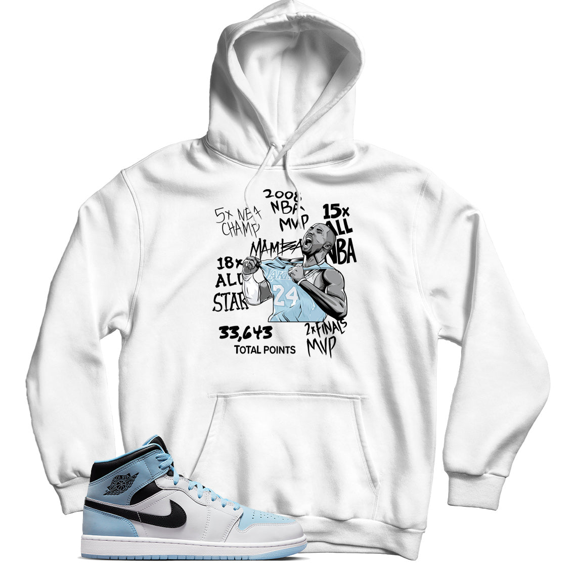 Jordan 1 Ice Blue hoodie
