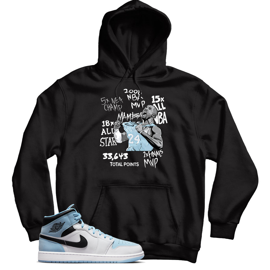Jordan 1 Mid SE Ice Blue hoodie