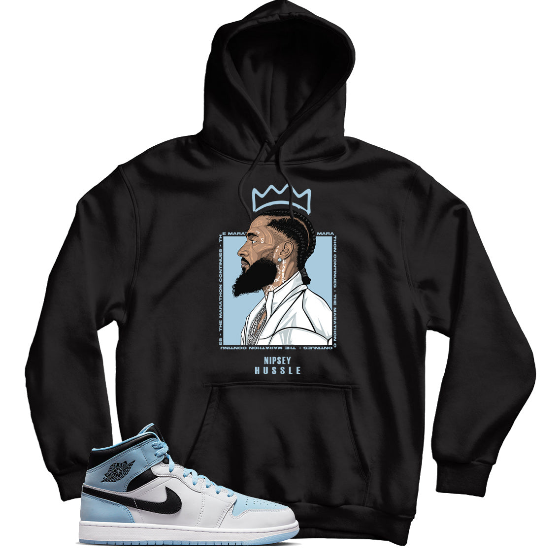 Jordan 1 Ice Blue 2023 hoodie