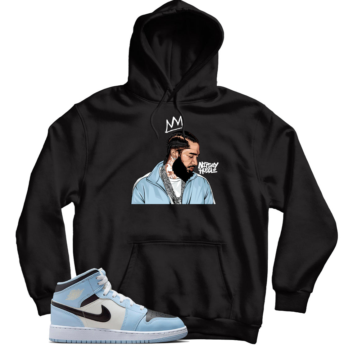 Jordan 1 Ice Blue hoodie