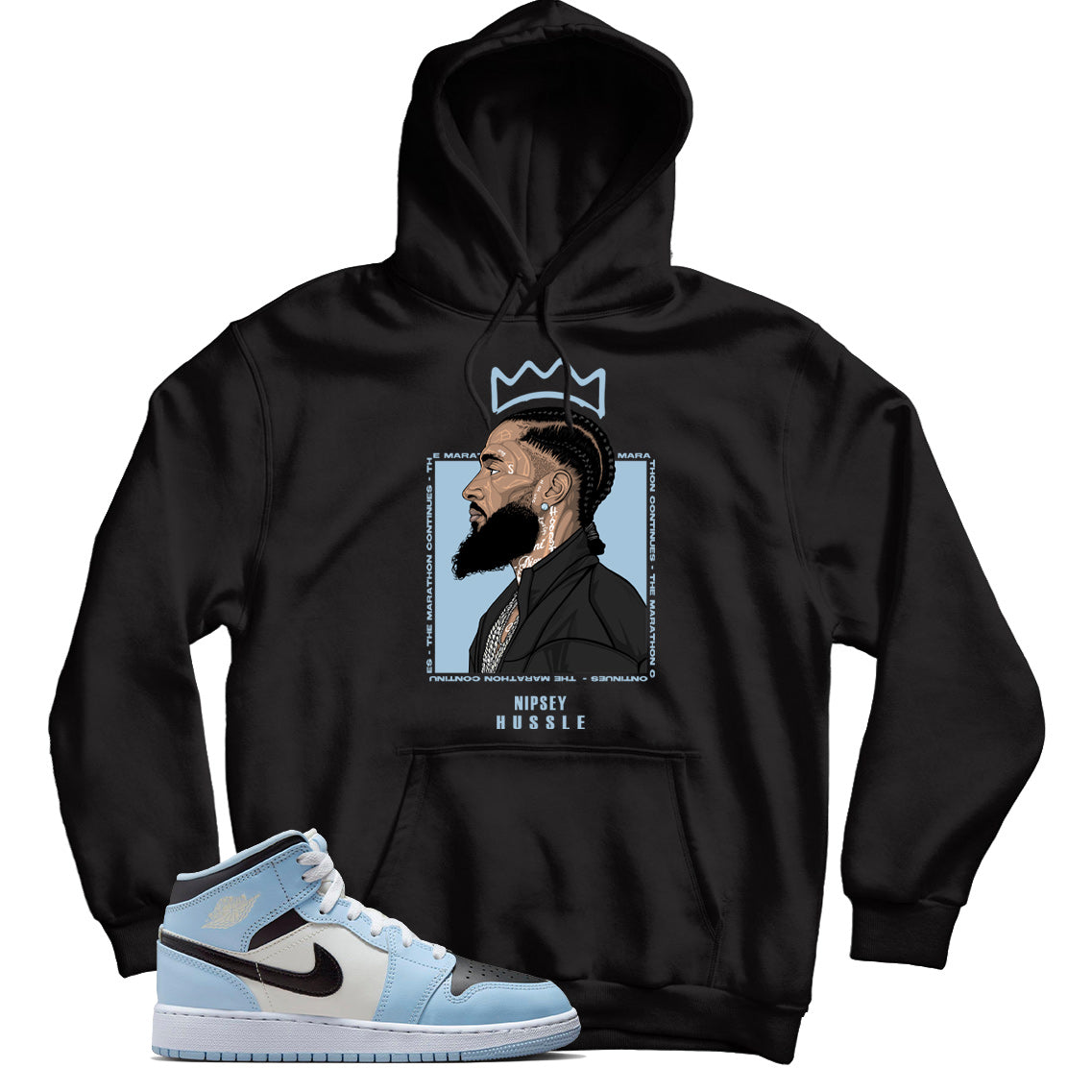 Jordan 1 Ice Blue hoodie