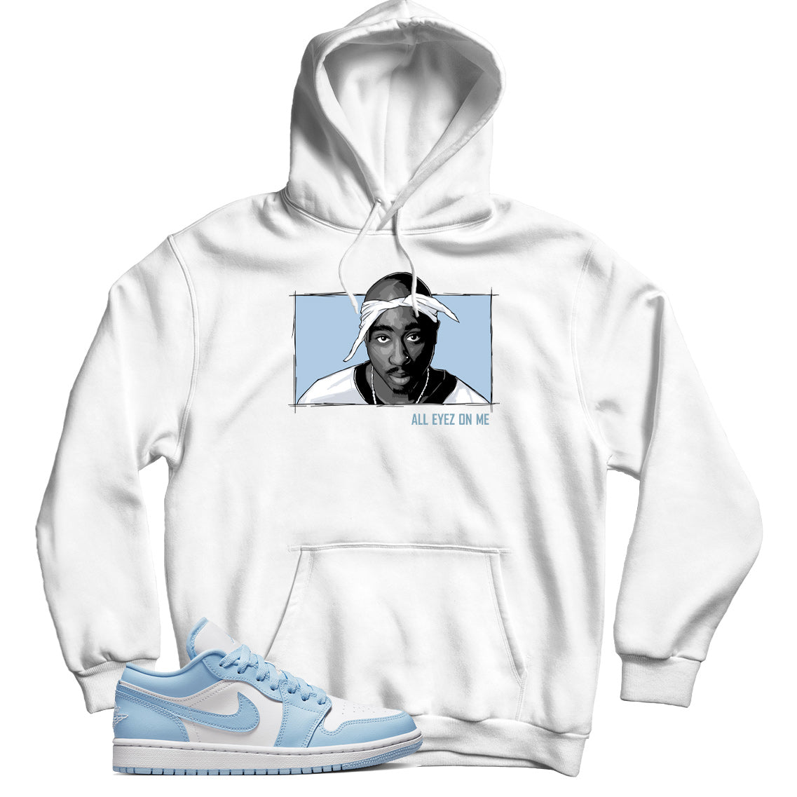 Jordan 1 Low Ice Blue hoodie