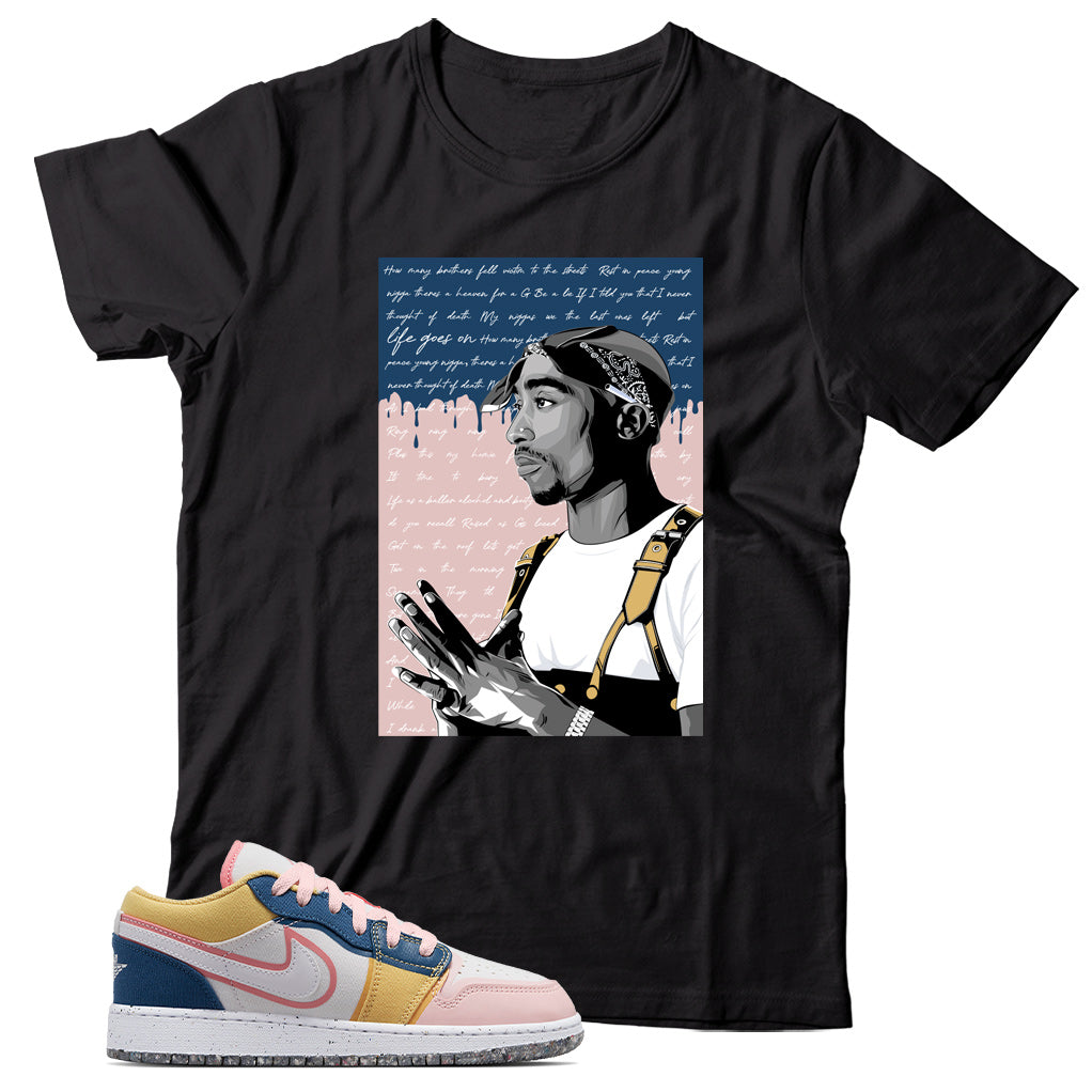 T-Shirt Match Jordan 1 Low Multi-Color Canvas