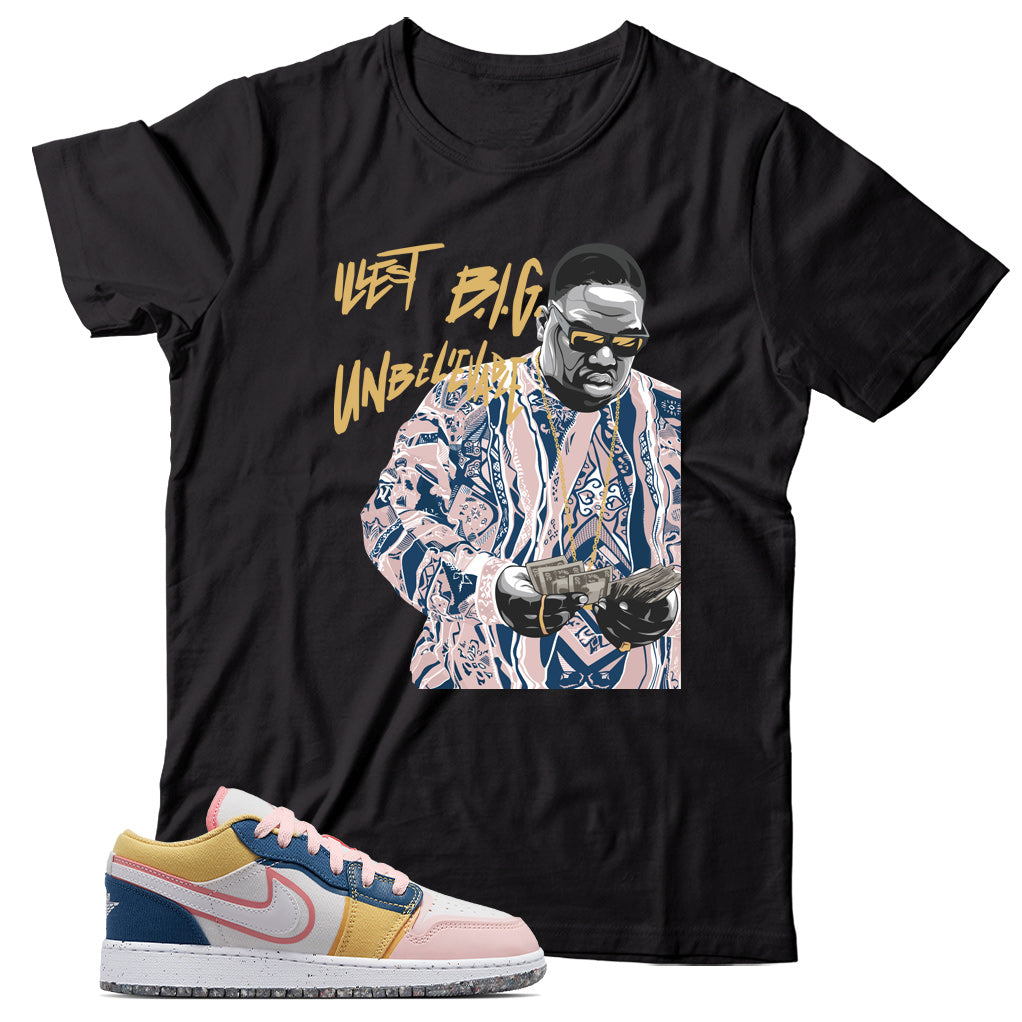 T-Shirt Match Jordan 1 Low Multi-Color Canvas
