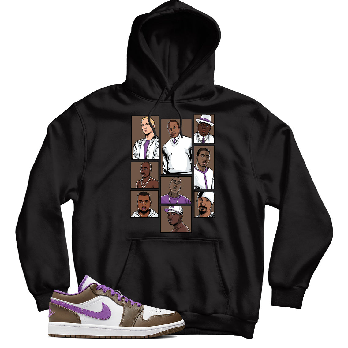 Hoodie Match Jordan 1 Low Purple Mocha