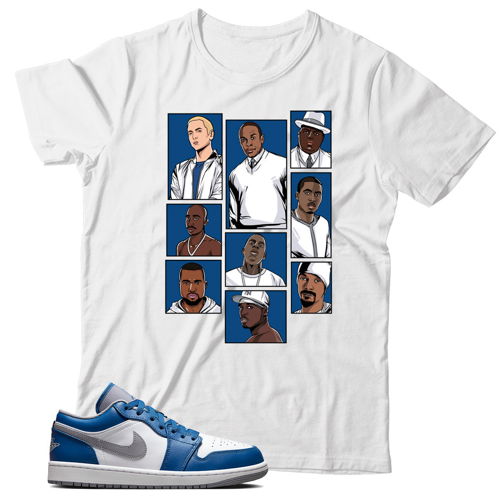 Jordan 1 Low True Blue shirt