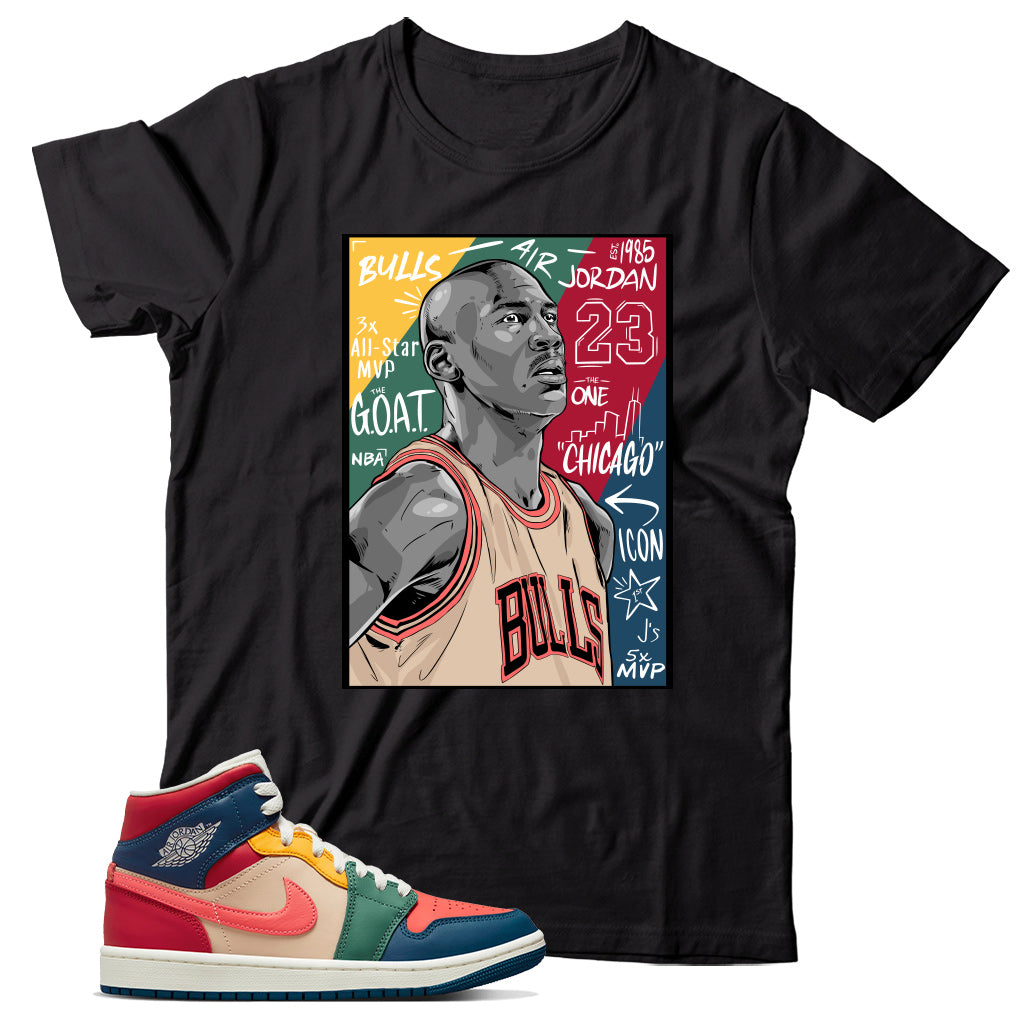 Jordan 1 Multi Color shirt