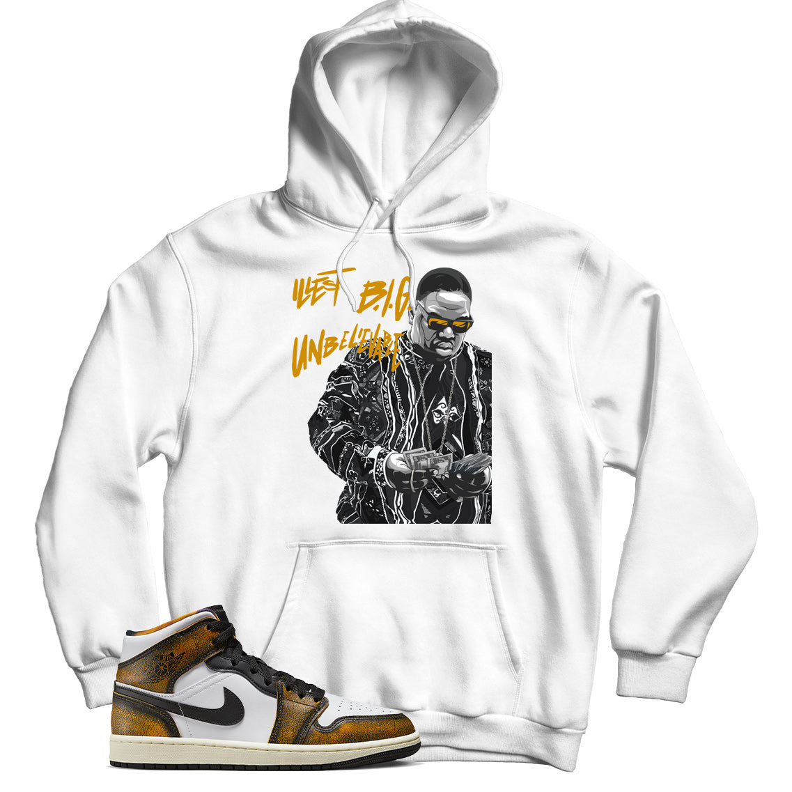 Jordan 1 Orange Wear Away hoodie