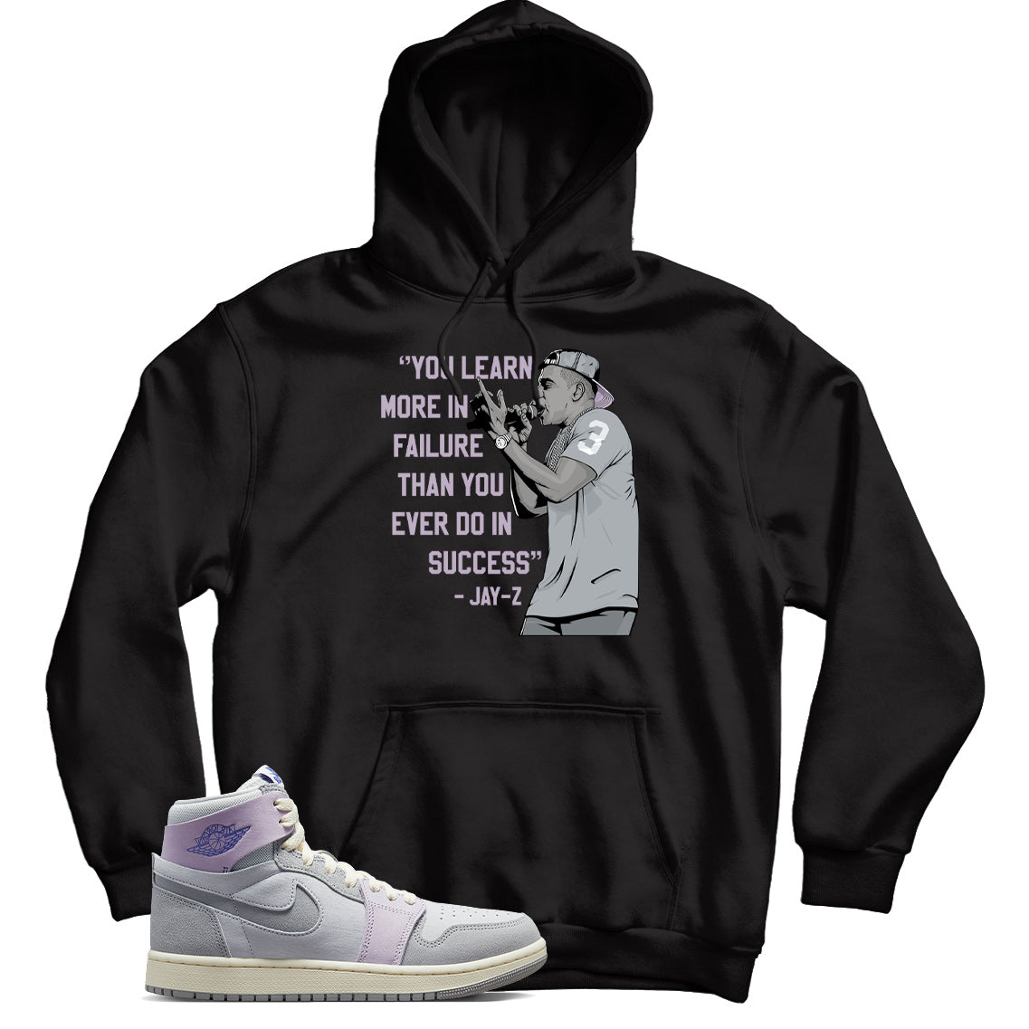 Hoodie Match Jordan 1 Zoom Grey Purple