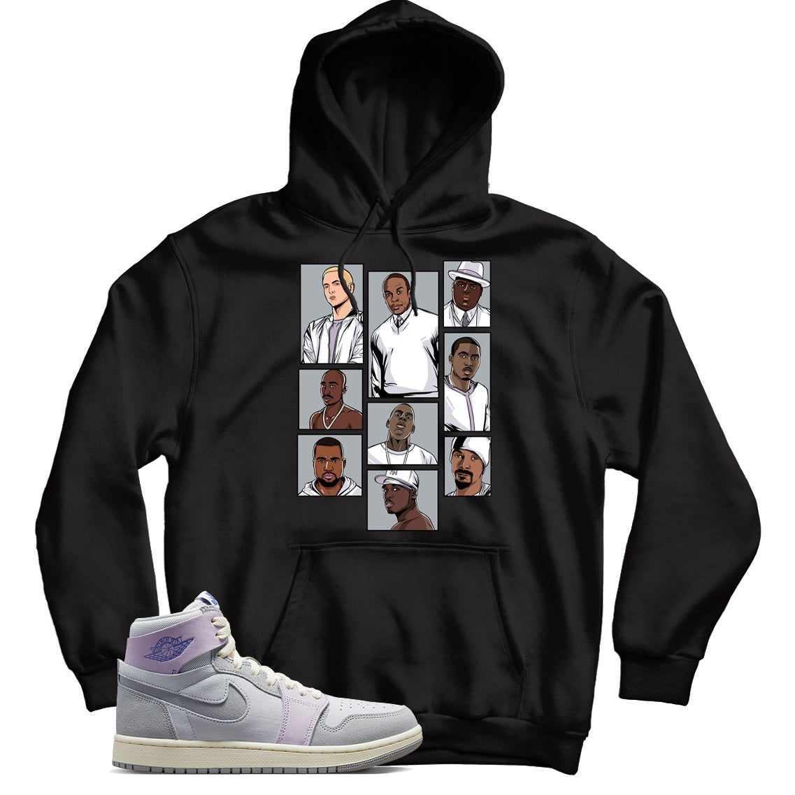 Jordan 1 Zoom Grey Purple Match Hoodie