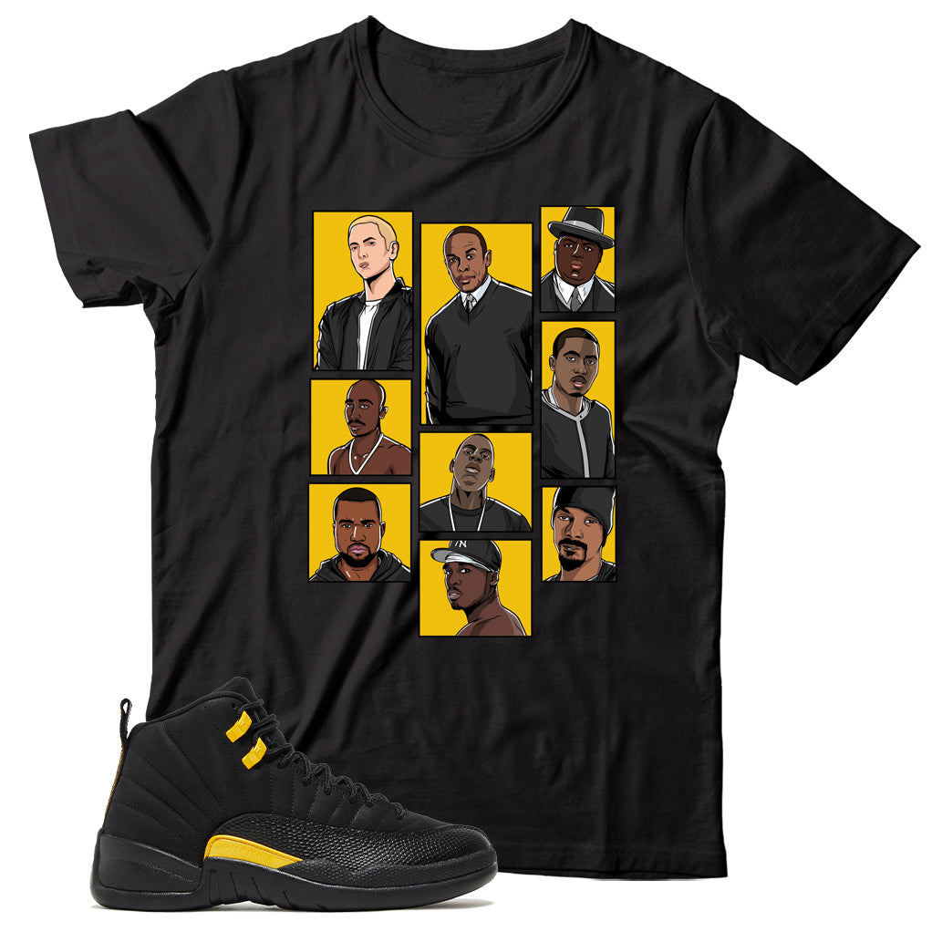 Jordan 12 Black Taxi shirt