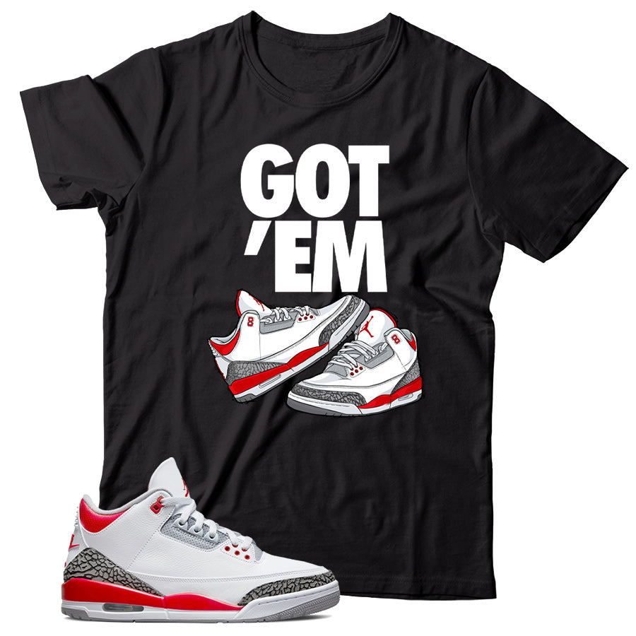 Jordan 3 Fire Red shirt
