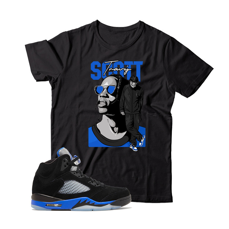 Travis T Shirt Match Jordan 5 Racer Blue Shirt Match Kicks