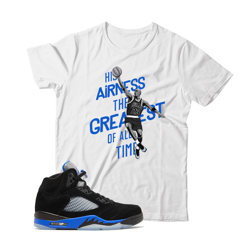 Jordan 5 Racer Blue t shirt