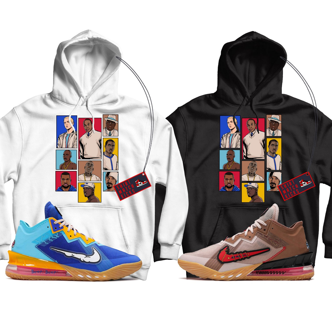 Hoodie Match Lebron 18 Low Wile E. vs Roadrunner Space Jam