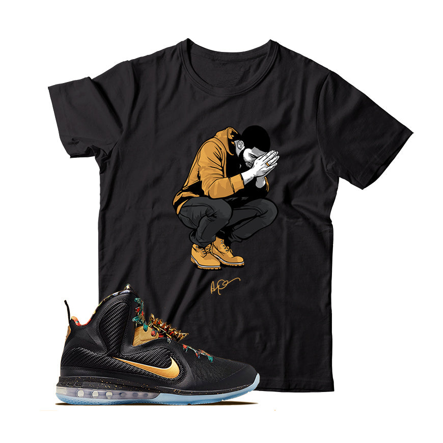 Drizzy T Shirt Match LeBron 9 Watch The Throne Black Shirt Match Kicks