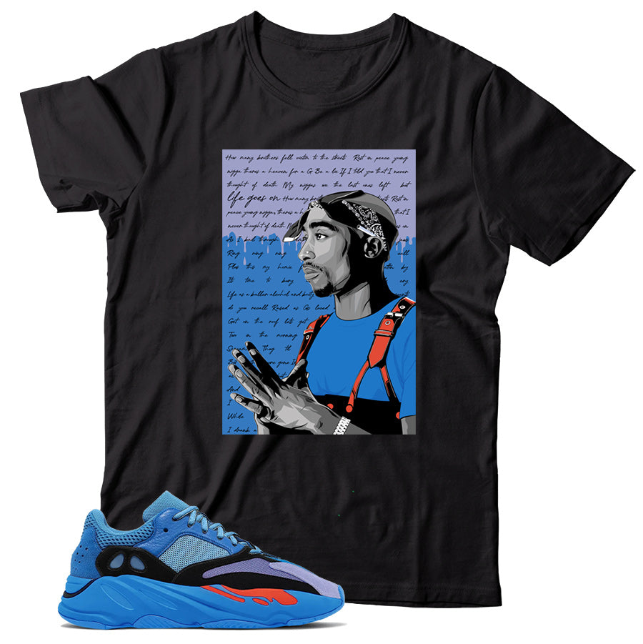 Yeezy 700 Hi-Res Blue shirt