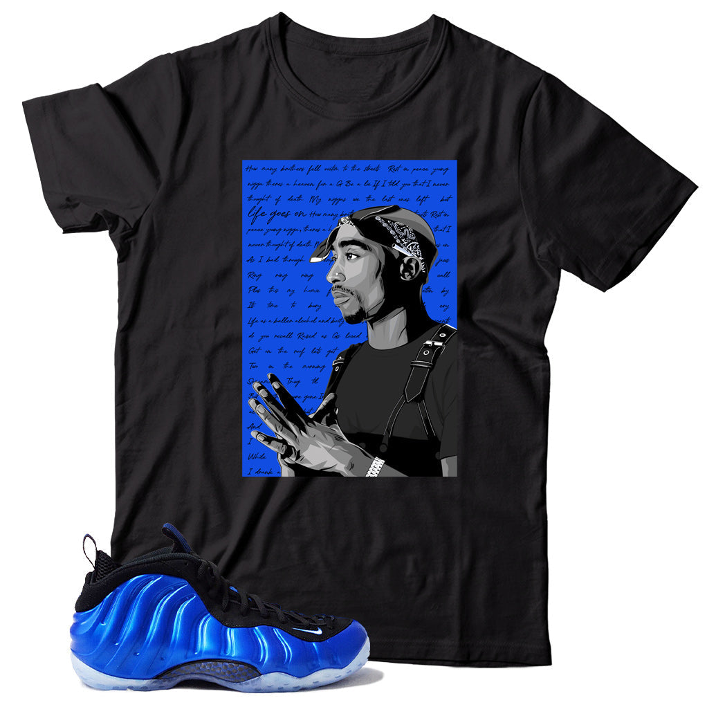 Foamposite One International Blue shirt