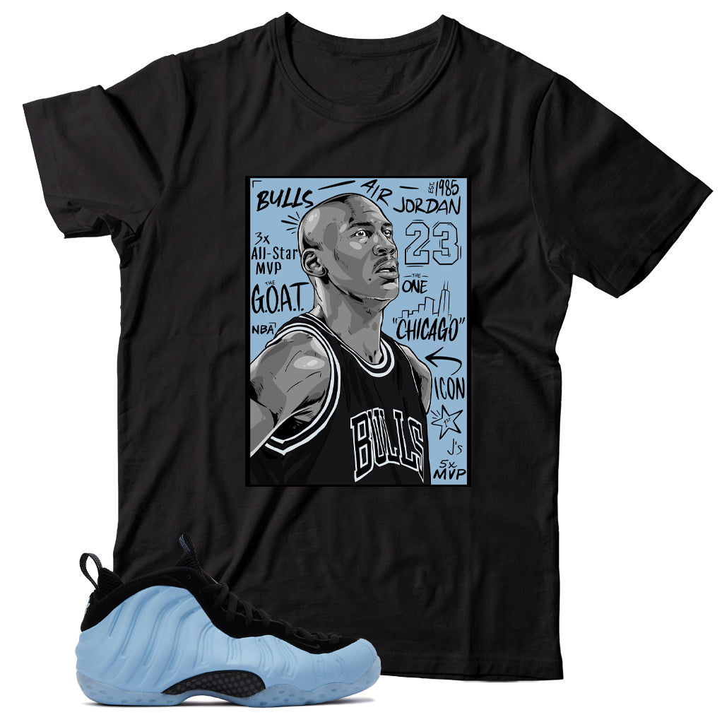 Air Foamposite One Psychic Blue shirt