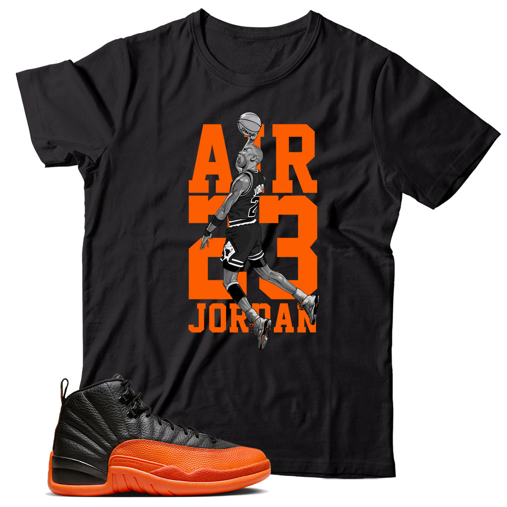 Jordan 12 Brilliant Orange shirt