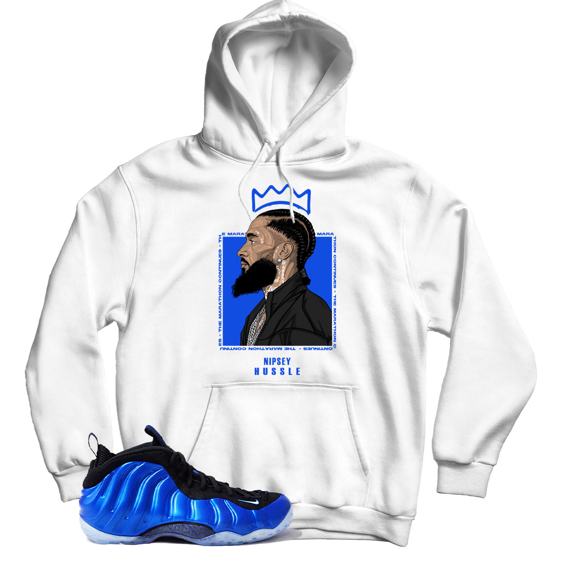 Air Foamposite One International Blue hoodie