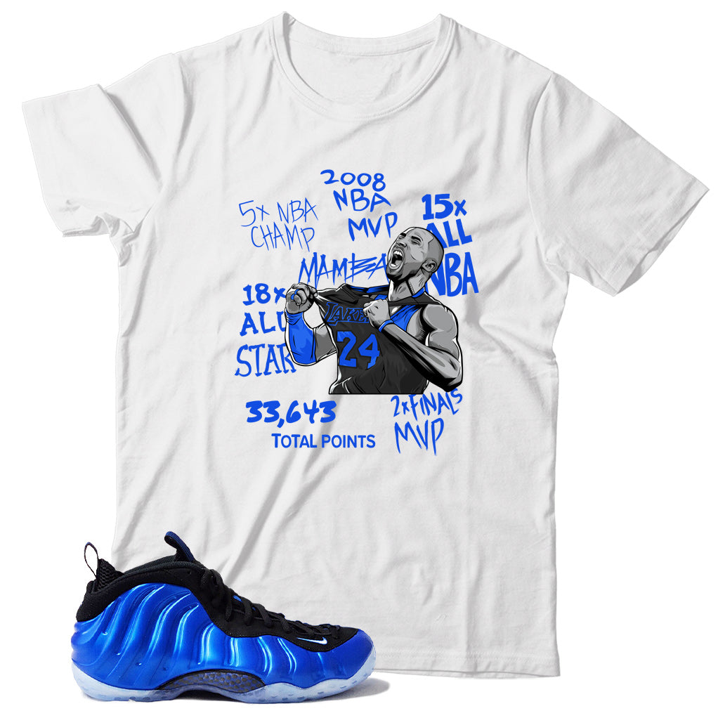 Air Foamposite One International Blue shirt