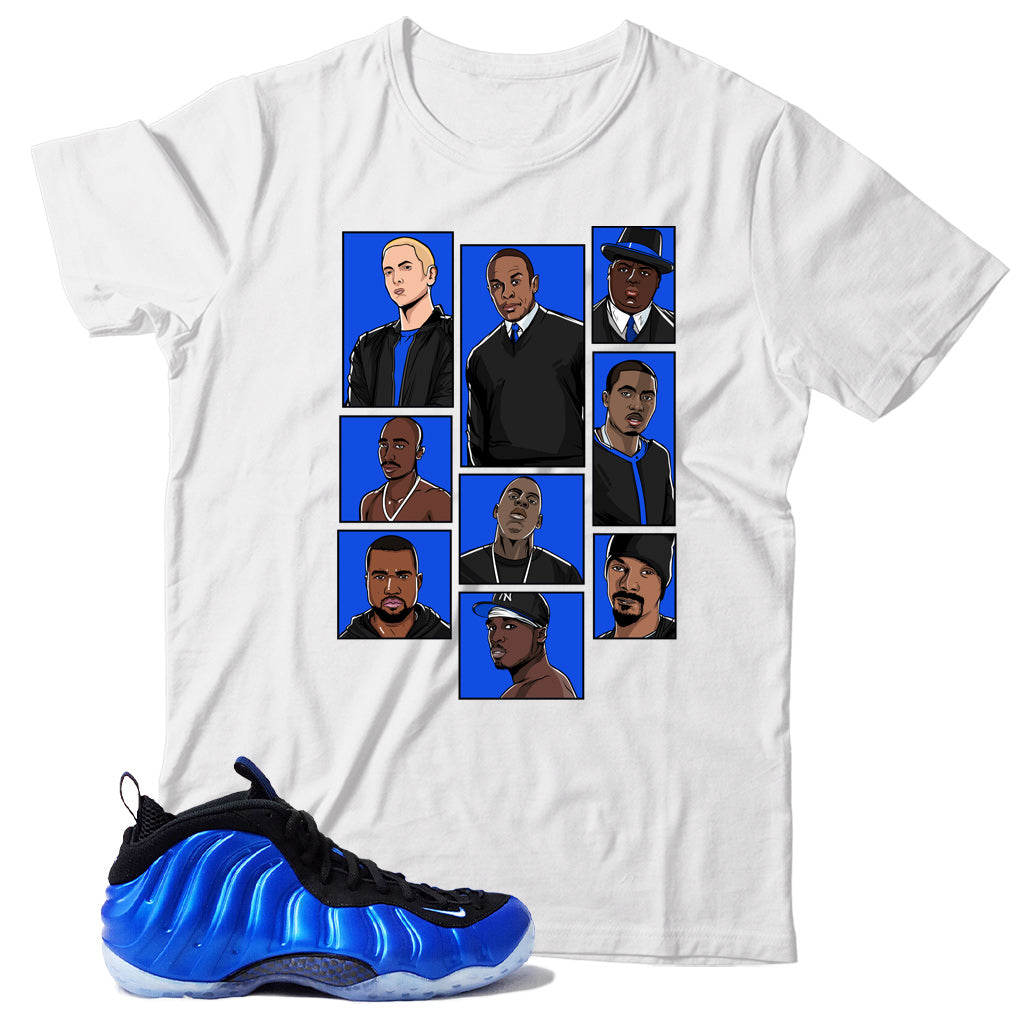 Air Foamposite One International Blue shirt