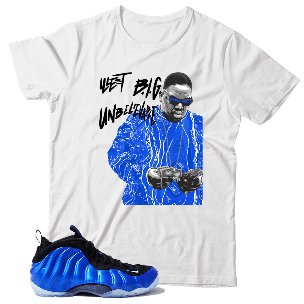 Air Foamposite One International Blue shirt