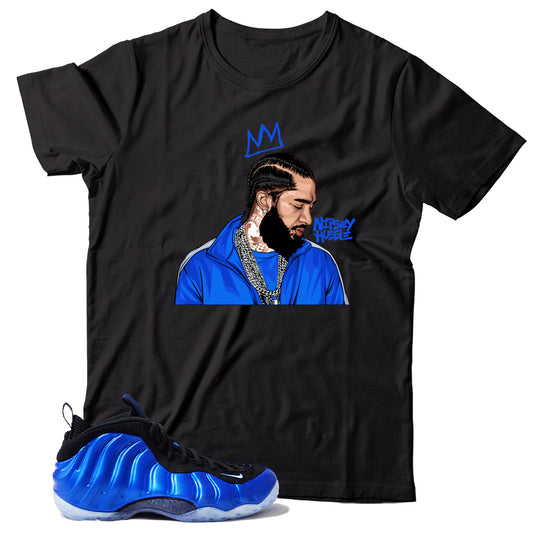 Air Foamposite One International Blue shirt