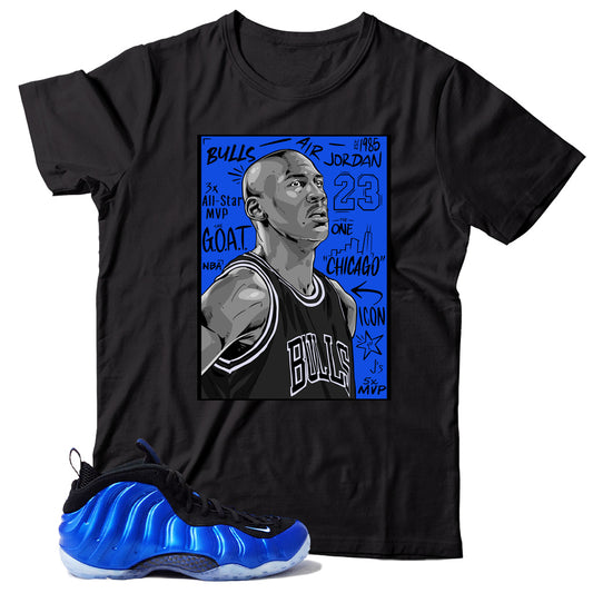 Air Foamposite One International Blue shirt