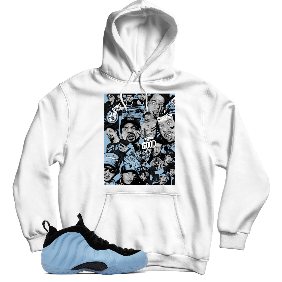Air Foamposite Psychic Blue hoodie