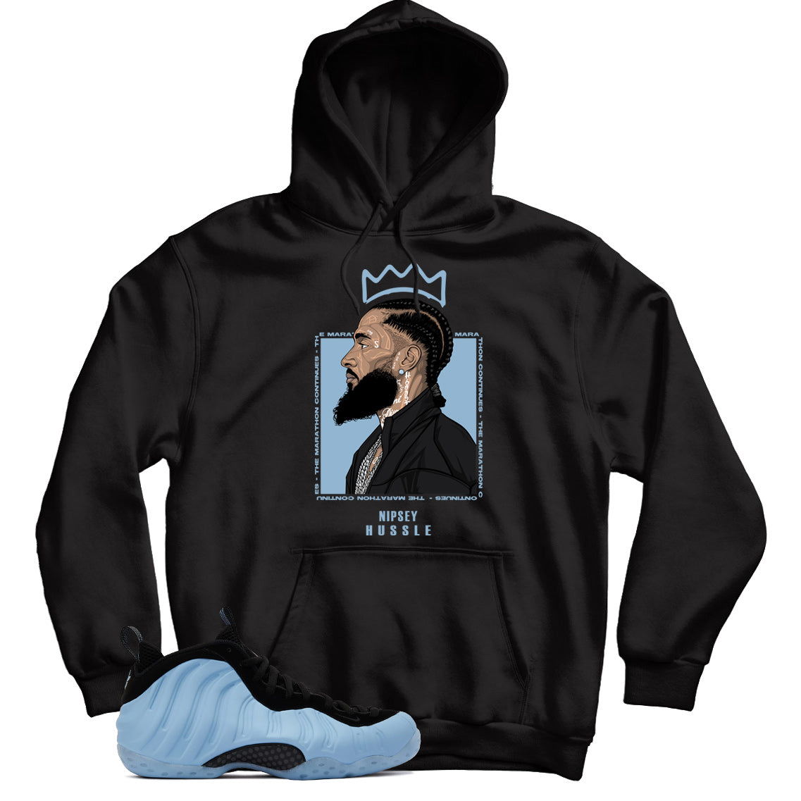 Air Foamposite Psychic Blue hoodie