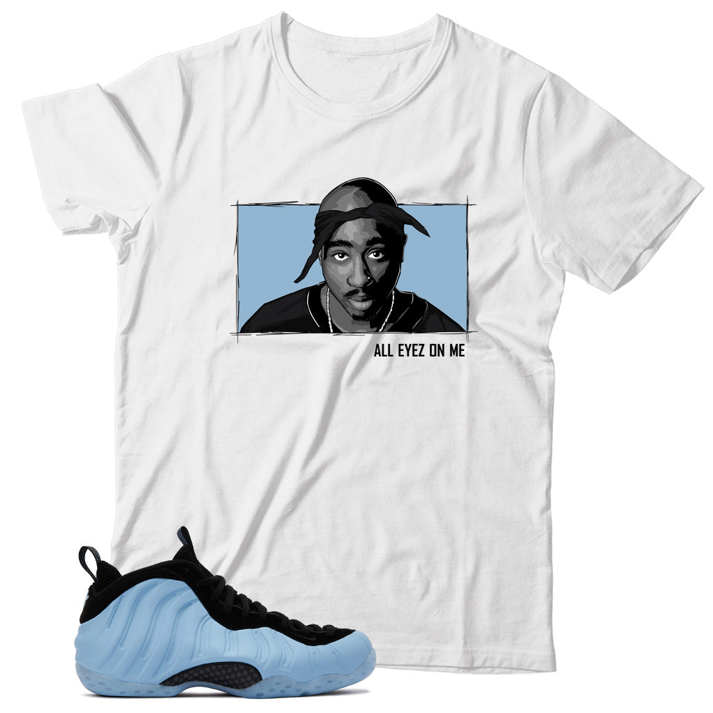 Air Foamposite Psychic Blue shirt