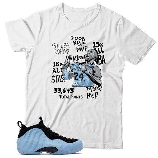 Air Foamposite Psychic Blue shirt