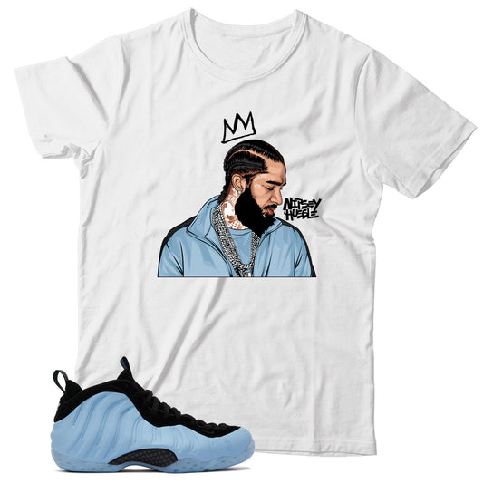 Air Foamposite Psychic Blue shirt