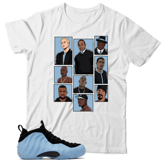 Air Foamposite Psychic Blue shirt