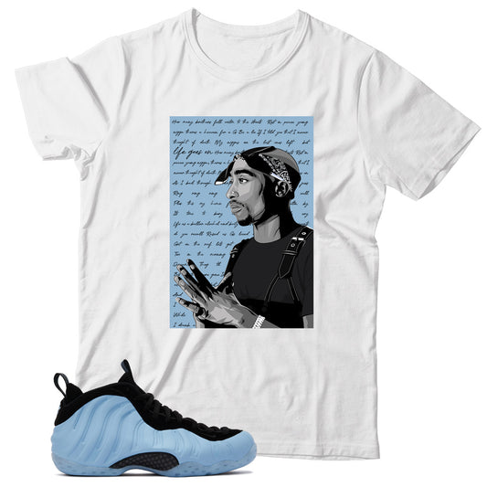 Air Foamposite Psychic Blue shirt
