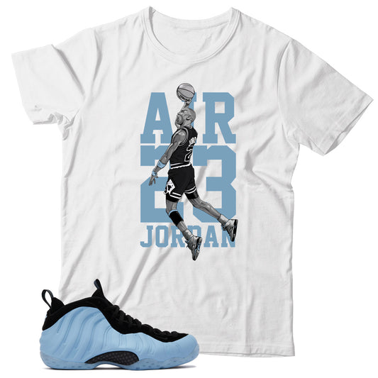 Air Foamposite Psychic Blue shirt