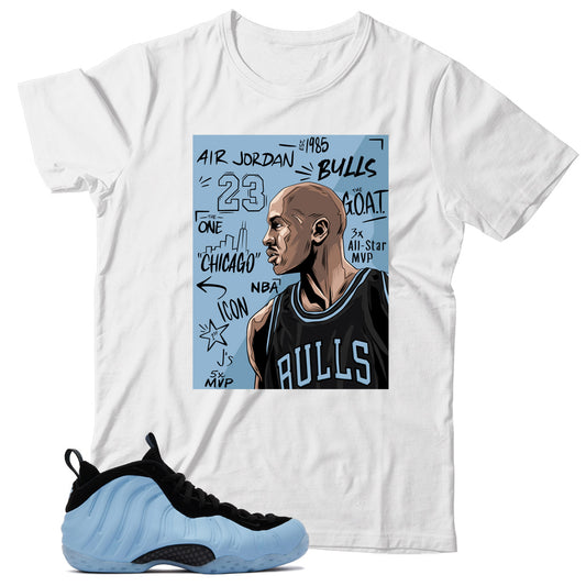Air Foamposite Psychic Blue shirt