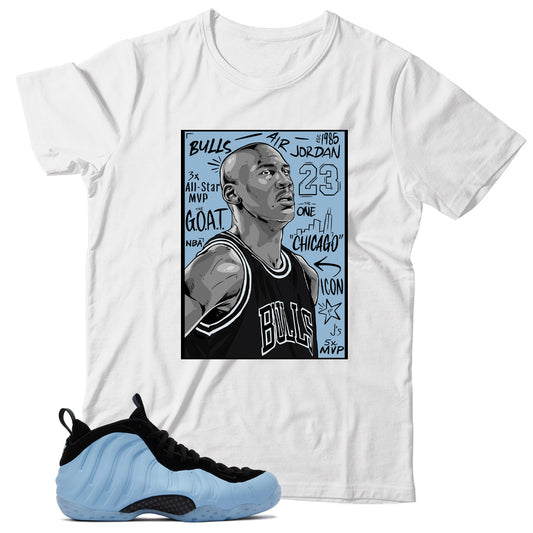 Air Foamposite Psychic Blue shirt