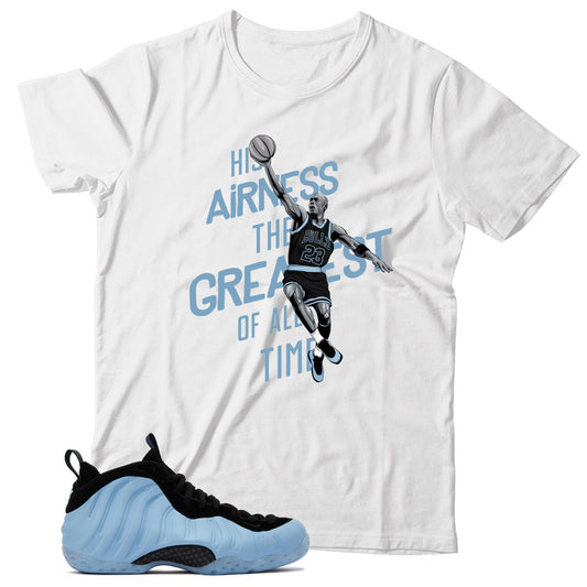 Air Foamposite Psychic Blue shirt
