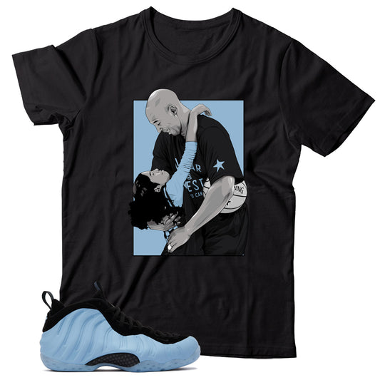Air Foamposite Psychic Blue shirt