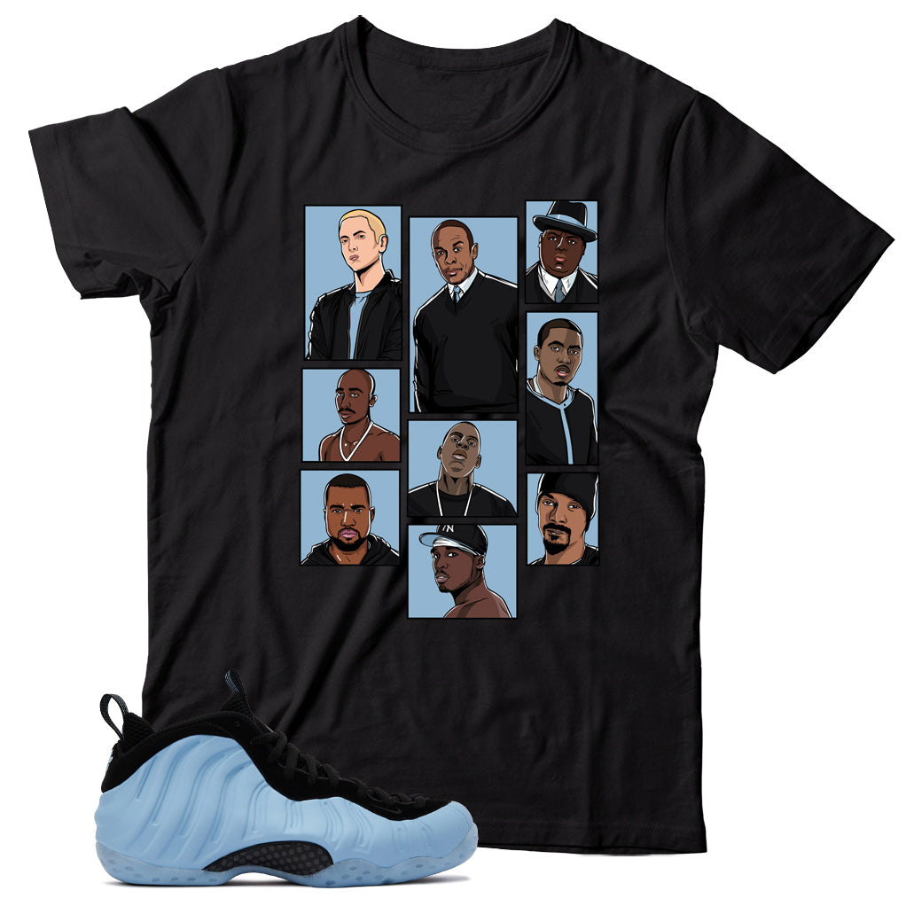 Air Foamposite Psychic Blue shirt