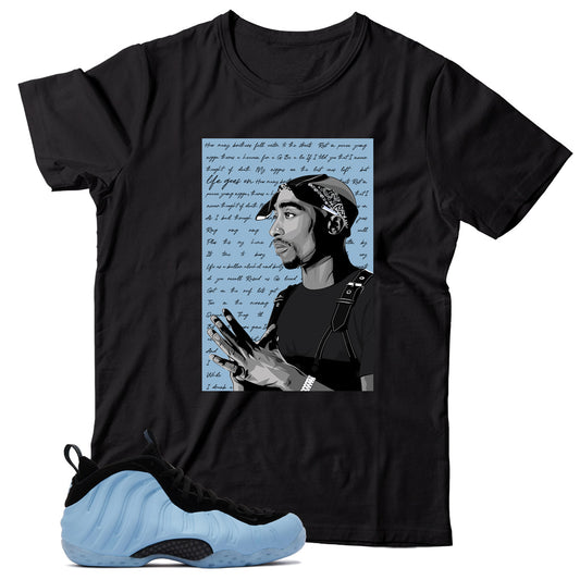 Air Foamposite Psychic Blue shirt