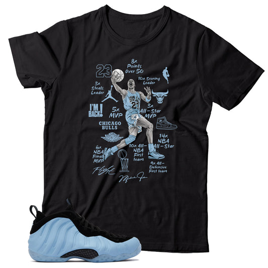 Air Foamposite Psychic Blue shirt