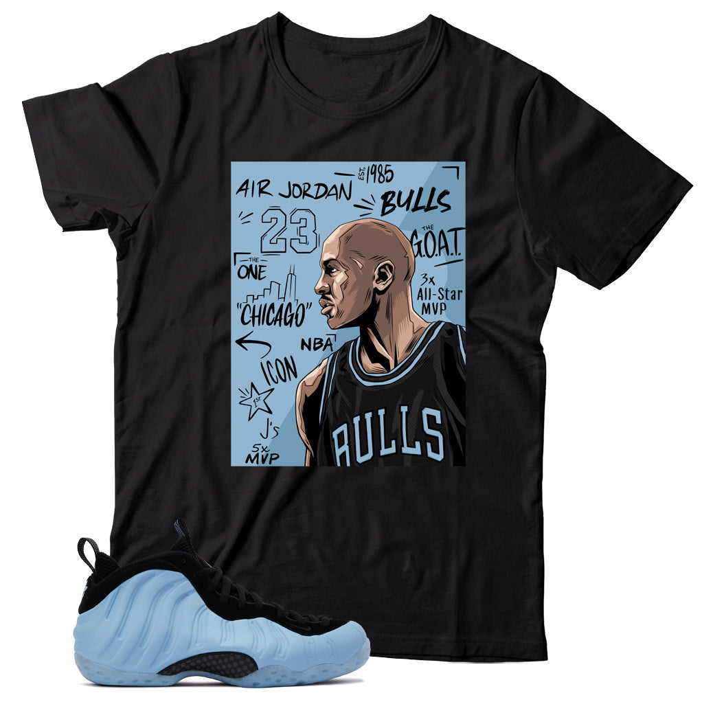 Air Foamposite Psychic Blue shirt