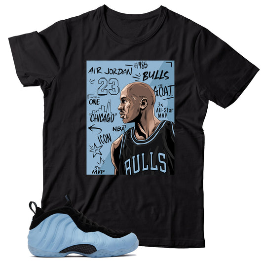 Air Foamposite Psychic Blue shirt