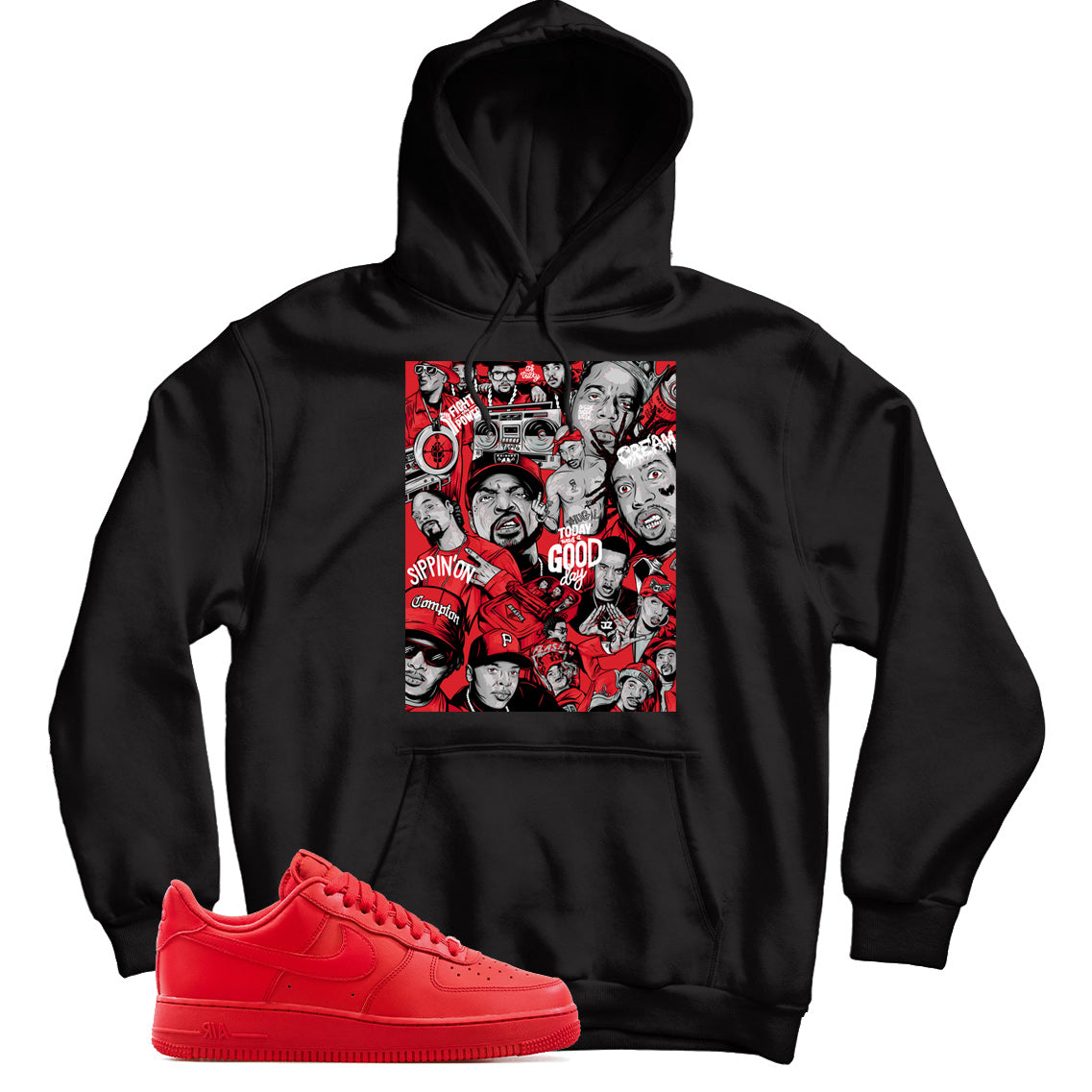 Hoodie Match Air Force 1 Low Triple Red